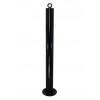 Black 76mm Bolt Down Steel Bollard with Top Chain Eyelet – Heavy Duty Car Park Security Post