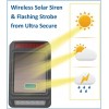 Solar Powered Wireless Siren & Flashing Strobe Light & Remote Controls