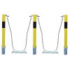 3 x Yellow Removable Security Bollards & Chain Kit – Heavy Duty Parking & Driveway Posts (100P)