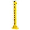 Yellow Fold Down Parking Post with NO PARKING - Heavy Duty Security Bollard for Driveway & Car Park (610Y)
