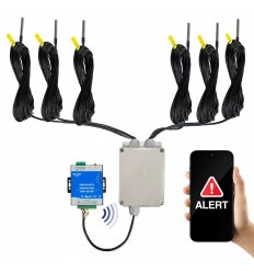 4G KP Temperature & Power Status Monitor with 6 Heavy Duty 60 ft Probes.