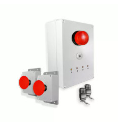 Wireless Alert System 1000ft - 2 Emergency Stop Buttons, Siren, LED Flash, Stop Remotes (DA600+)