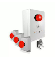 Wireless Alert System 1000ft - 3 Emergency Stop Buttons, Siren, LED Flash, Stop Remotes (DA600+)