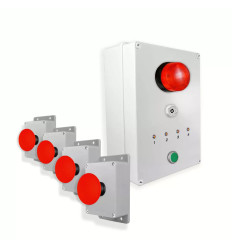 Wireless Alert System 1000ft - 4 Emergency Stop Buttons / Siren / Flash / LEDs / Stop Button (DA600+)