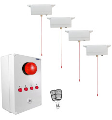 Long Range (900 metre) Wireless Disabled Toilet Alarm with Control Box & 1 Pull Cord (DA600+)