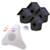 Wireless Driveway & Home Alert kit – 3 Birdbox PIRs with Dual Solar Panels, 35-Melody Receiver with Battery Backup (DA600+)