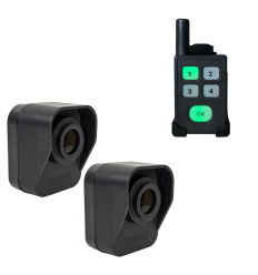 1200 ft Wireless Pager Alarm Kit – 2 Battery PIR Sensors, 4 Channel Pager - 10 Melodies, Vibration and LED indicators (DA600+)