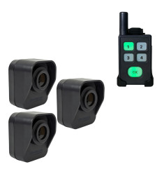 1200 ft Wireless Pager Alarm Kit – 3 Battery PIR Sensors, 4 Channel Pager - 10 Melodies, Vibration and LED indicators (DA600+)