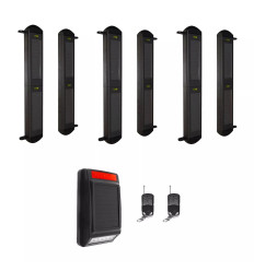 3 Sets of Wireless Perimeter 2B Beams, 3000ft Range + Outdoor Solar Siren/Chime (DA600+)