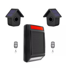 2000ft Solar Powered Wireless motion alert system with 2 bird box PIRs (DA600+)