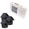 2000ft Wireless Garden & Driveway Alarm Kit – 3 Birdbox PIR Sensors with Dual Solar Panels, 4 Channel Indoor Receiver (DA600+)