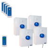 Wireless Lockdown Control Boxes with Blue Strobes, Multi-Tone Sirens, Stop Button with x4 Portable Trigger Buttons