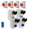 Wireless Lockdown Control Boxes with Blue Strobes, Loud 118dB  Sirens, Portable Stop Button & x4 Fixed Trigger Buttons