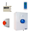 Wireless Lockdown Control Box with Blue Strobe, Multi-Tone Siren, Signal Repeater, Fixed Trigger & Portable Stop Button