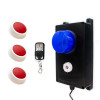 Wireless Panic System for Businesses, Stores & Care Facilities – Blue Flash + Siren / 3 buttons (600 ft)