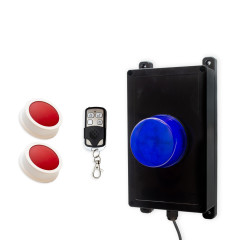 Wireless Panic System for Businesses, Stores & Care Facilities – Blue Flash / 1 button (200m)