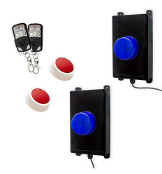 Wireless Panic System for Businesses, Stores & Care Facilities – Blue Flash / 1 button (200m)