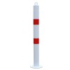3" Diameter, 35" High White & Red Bolt Down Bollard (001-2096)