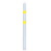White & Yellow Spigot Fixed Bollard 76mm Diameter